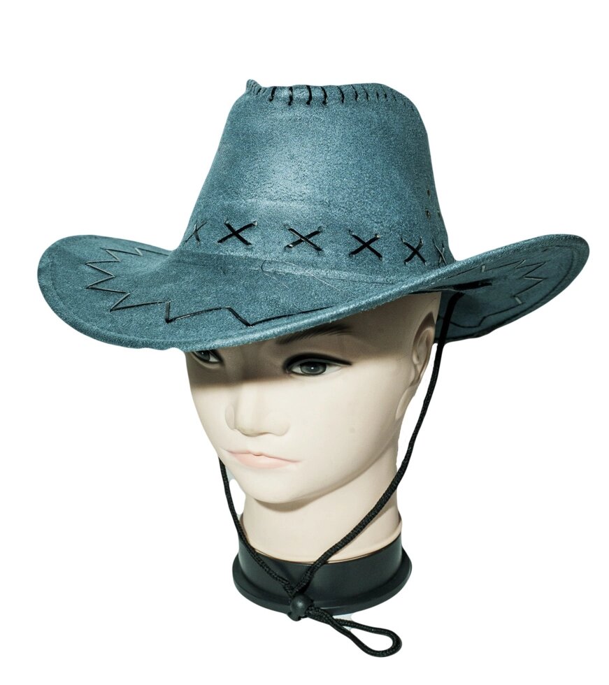 Ковбойская шляпа (стетсон), голубая, 56-58 размеры от компании Интернет-магазин VPROK_kz - фото 1