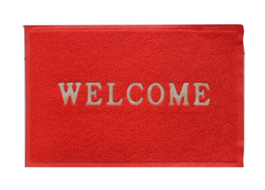 Коврик придверный, "WELCOME", красный 58*39 см от компании Интернет-магазин VPROK_kz - фото 1