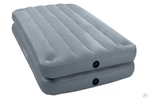 Кровать надувная 2 в 1, 191х99х46 см, max 136 кг, Intex 67743, поверхность флок от компании Интернет-магазин VPROK_kz - фото 1