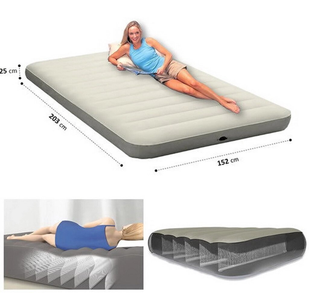 Кровать надувная Intex  152х203х25  см, max 215 кг Intex 64709, без насоса от компании Интернет-магазин VPROK_kz - фото 1