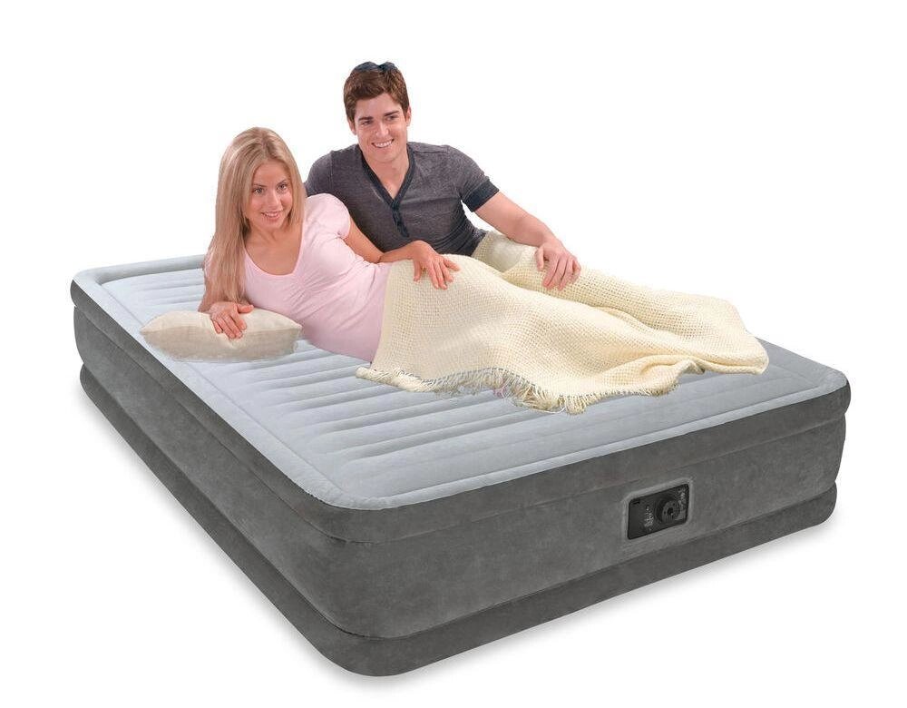 Кровать надувная Intex  152х203х33 см, max 273 кг Intex 67770, поверхность флок, встроенный насос от компании Интернет-магазин VPROK_kz - фото 1