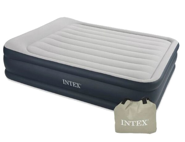 Кровать надувная Intex 152х203х42 см, max 273 кг Intex 64136, поверхность флок, встроенный насос от компании Интернет-магазин VPROK_kz - фото 1
