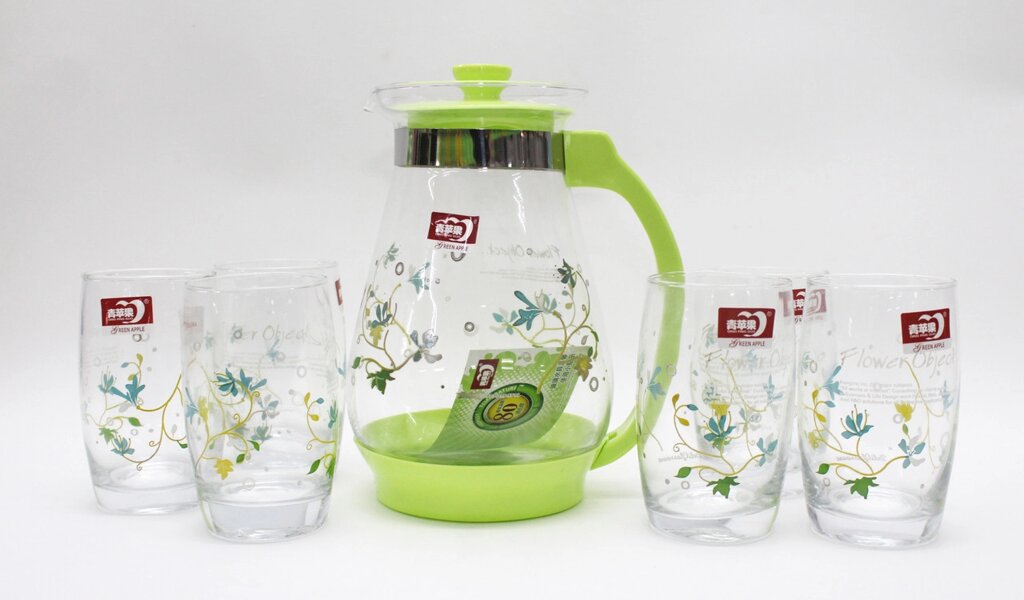 Кувшин со стаканами, "Flower Object", (6 стаканов) от компании Интернет-магазин VPROK_kz - фото 1