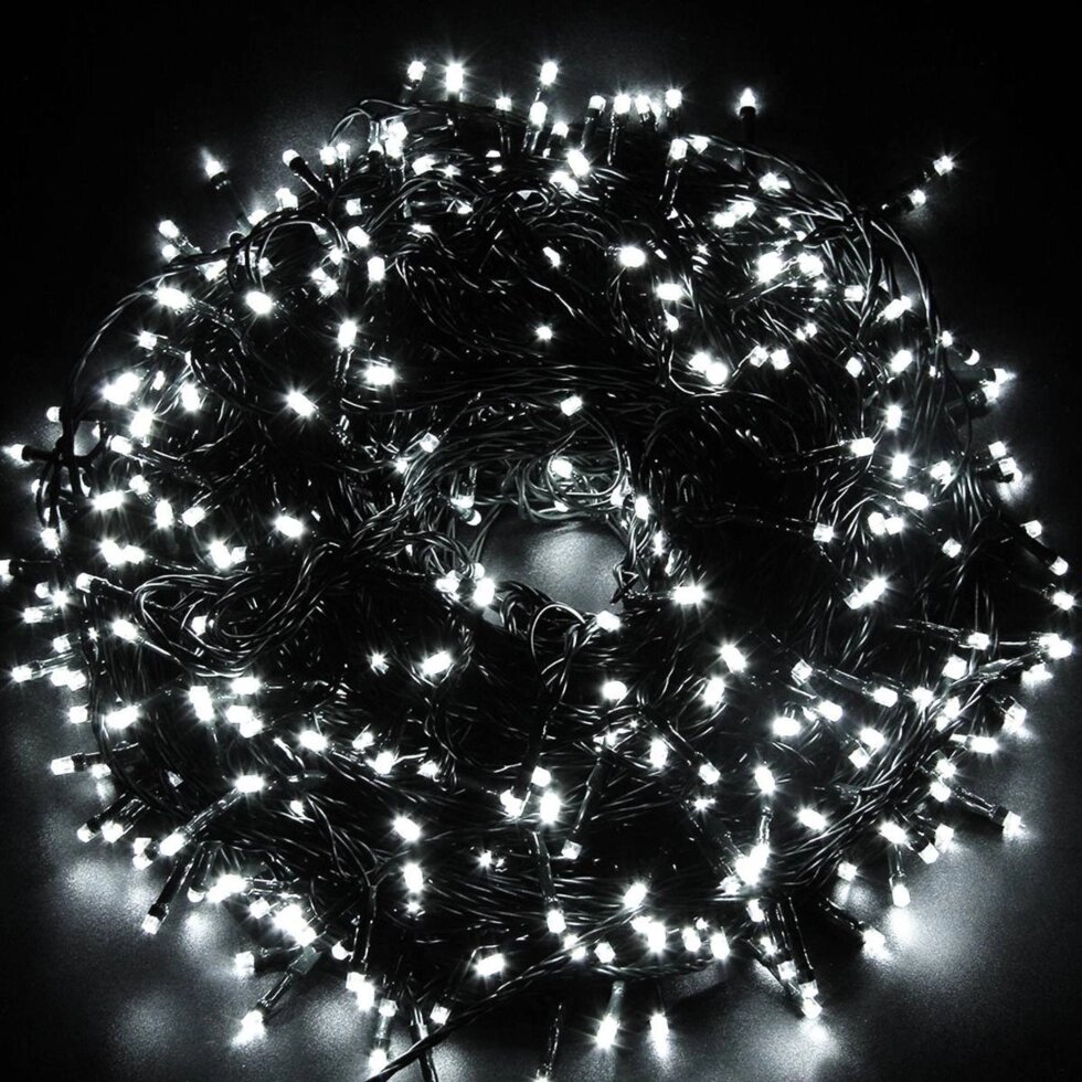 LED гирлянда "Нить" - 4,3 метра (+ 2 метра провод), 300 лампочек, белый свет от компании Интернет-магазин VPROK_kz - фото 1