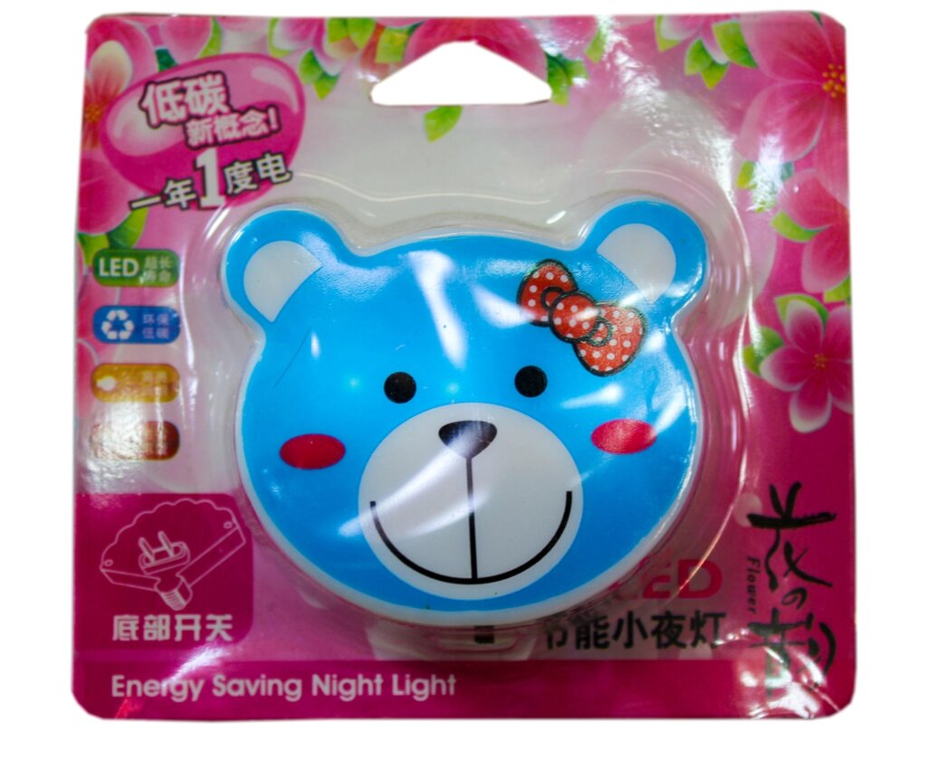 LED ночник в розетку "Мишка", синий от компании Интернет-магазин VPROK_kz - фото 1