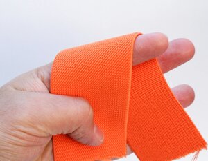 Лента эластичная, оранжевая, ширина 5 см