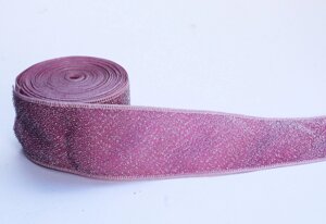 Лента эластичная, розовая, 4 см