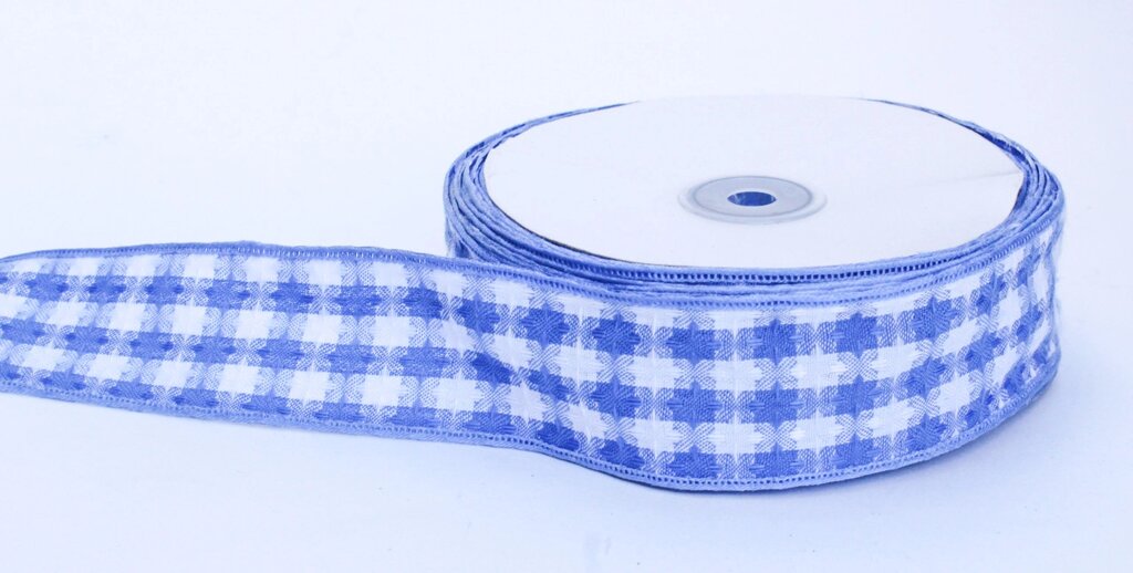 Лента репсовая (из плотной ткани), бело-голубая, 5 см от компании Интернет-магазин VPROK_kz - фото 1