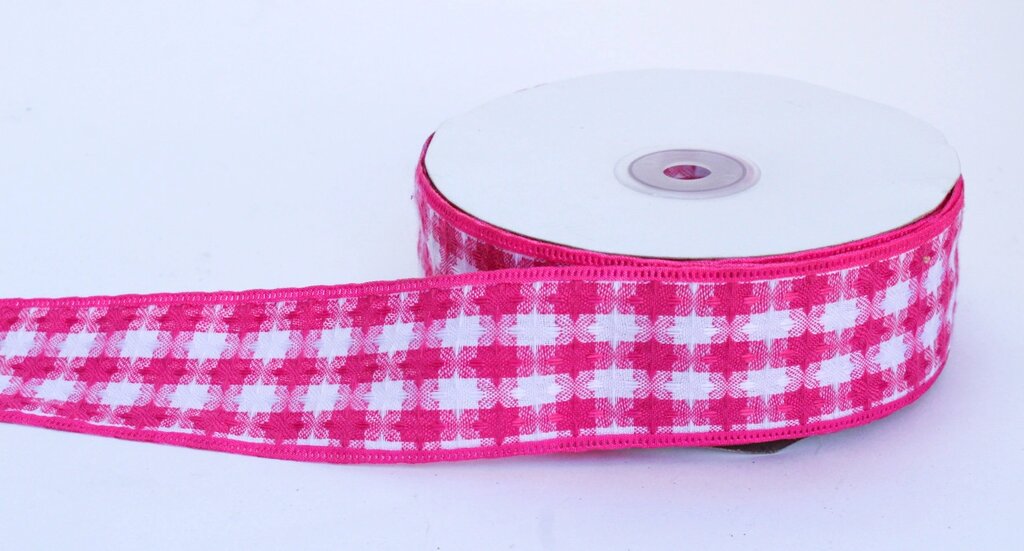 Лента репсовая (из плотной ткани), бело-розовая, 5 см от компании Интернет-магазин VPROK_kz - фото 1