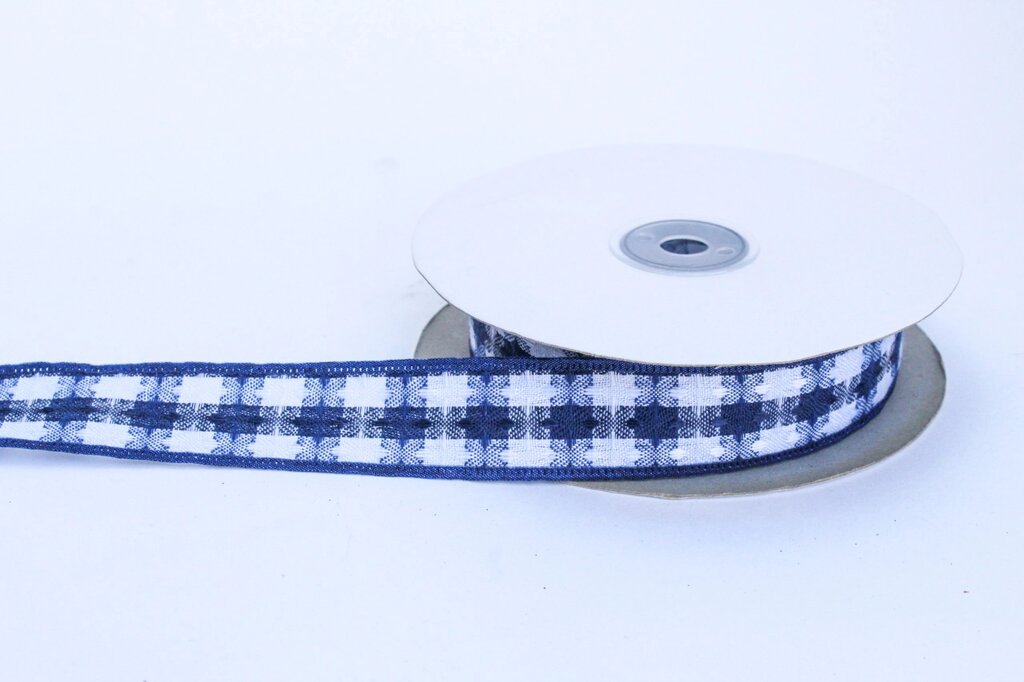 Лента репсовая (из плотной ткани), бело-синяя, 3 см от компании Интернет-магазин VPROK_kz - фото 1