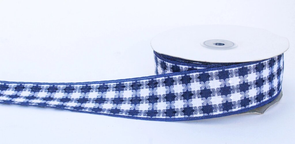 Лента репсовая (из плотной ткани), бело-синяя, 5 см от компании Интернет-магазин VPROK_kz - фото 1