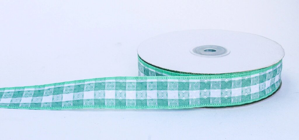 Лента репсовая (из плотной ткани), бело-зеленая, 3 см от компании Интернет-магазин VPROK_kz - фото 1