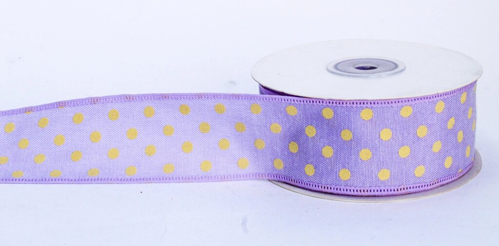 Лента упаковочная тканная, в горошек, светло-фиолетовая от компании Интернет-магазин VPROK_kz - фото 1