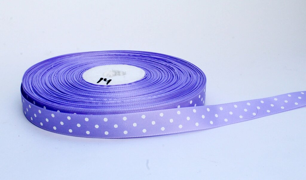 Лента упаковочная, в горошек, светло-фиолетовая, 1.5 см от компании Интернет-магазин VPROK_kz - фото 1