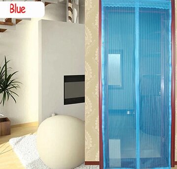 Магнитная противомоскитная сетка для дверей 120*210 см (голубая) от компании Интернет-магазин VPROK_kz - фото 1