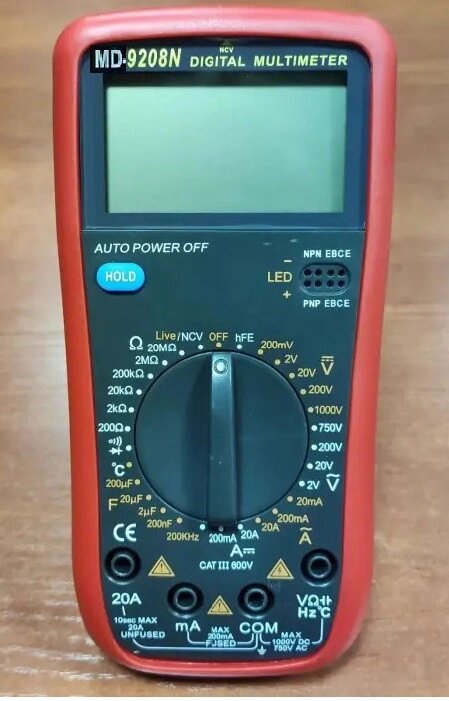 Мультиметр цифровой MD-9208N + термопара для измерения температуры от компании Интернет-магазин VPROK_kz - фото 1