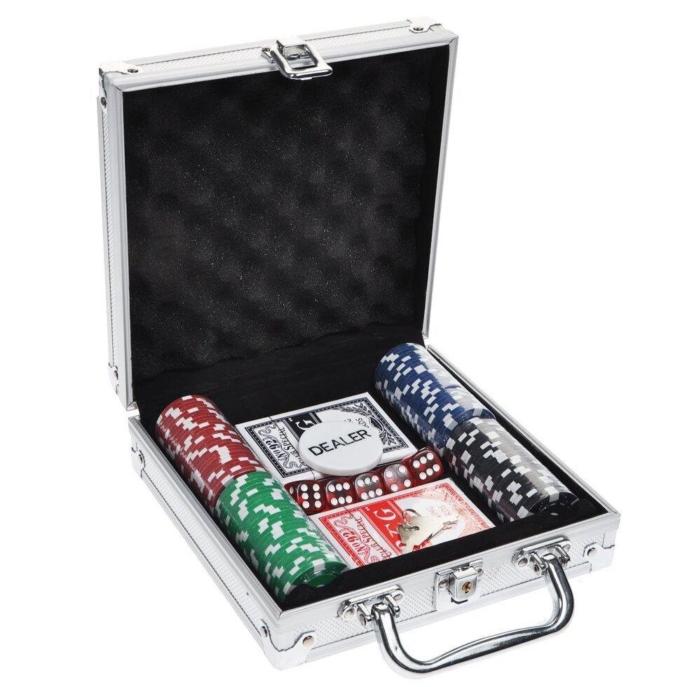 Набор для покера POKER GAME SET, 100 фишек в кейсе от компании Интернет-магазин VPROK_kz - фото 1