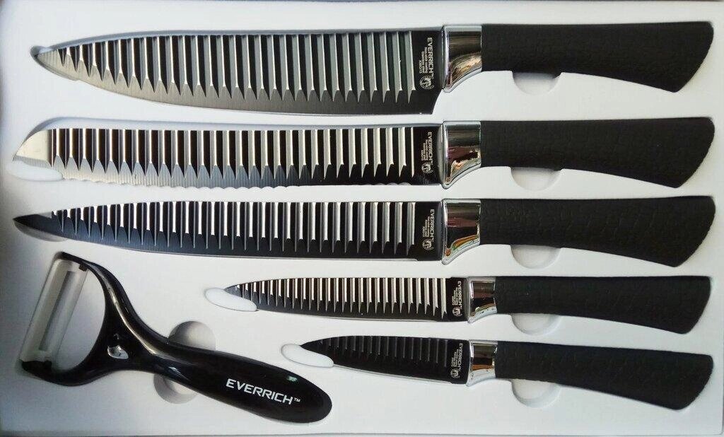 Набор кухонных ножей "Everrich" ER-0194, 6 предметов от компании Интернет-магазин VPROK_kz - фото 1