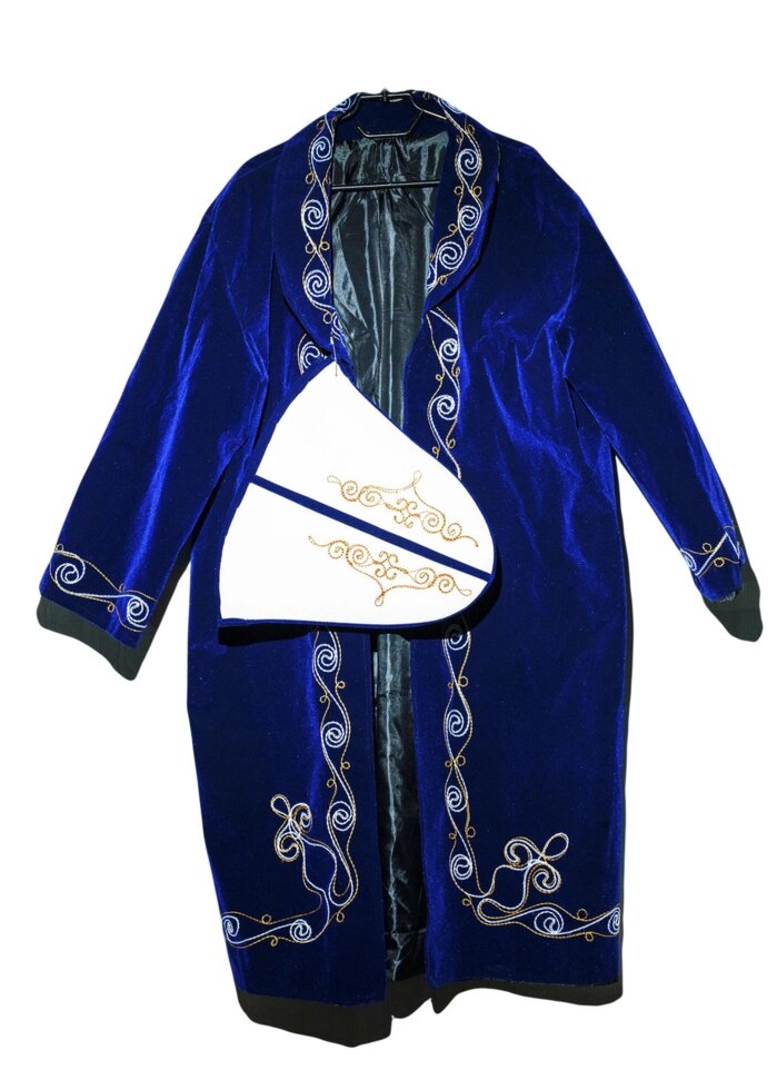 Национальный мужской костюм - синий шапан с колпаком от компании Интернет-магазин VPROK_kz - фото 1