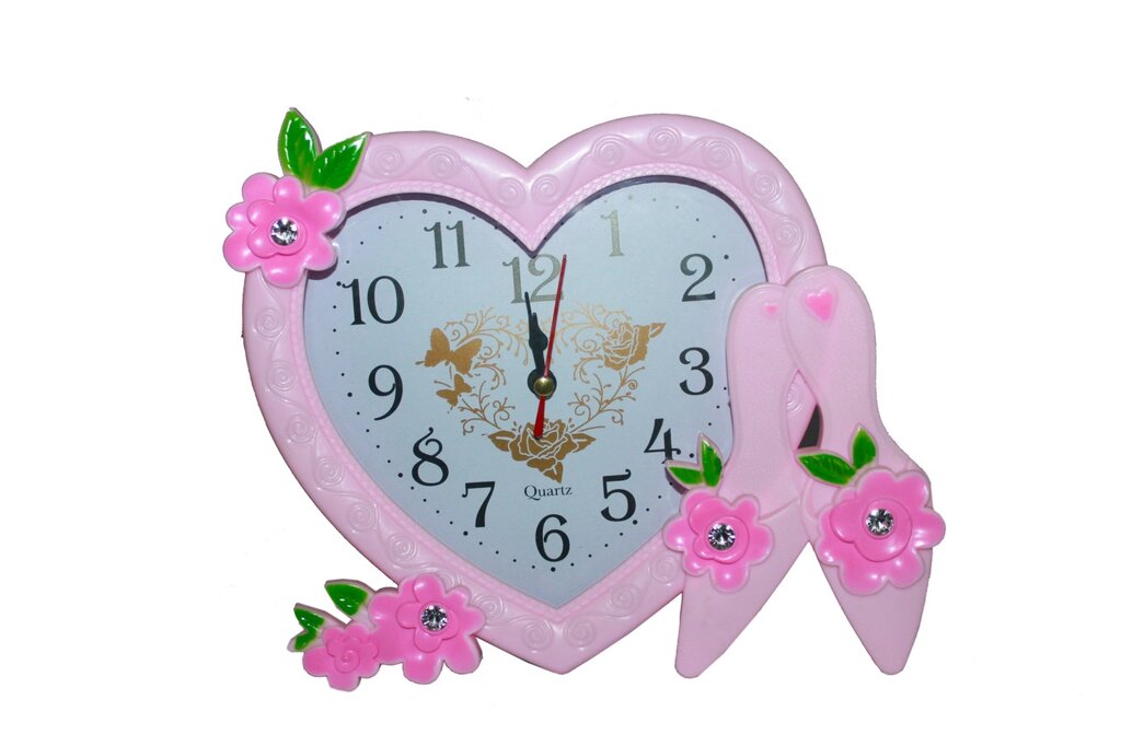 Настольные часы "Сердце", розовые от компании Интернет-магазин VPROK_kz - фото 1
