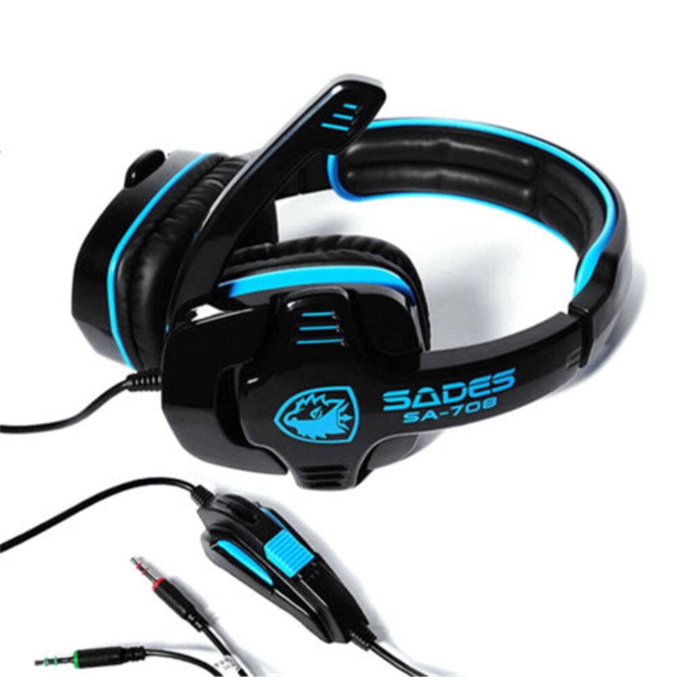 Наушники "Headphones+ microphone  SADES  SA708 Gaming Series,Ø 40mm,32Ω   15,111 3 dB,20-20000Hz" от компании Интернет-магазин VPROK_kz - фото 1