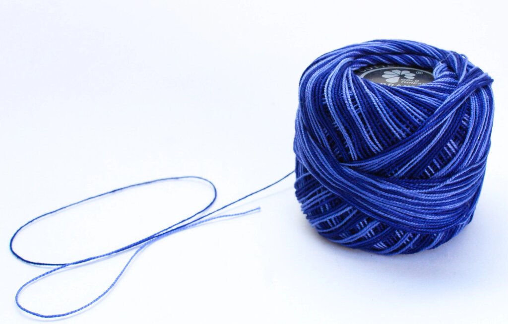 Нитки для вязания "Ирис", сине-голубые от компании Интернет-магазин VPROK_kz - фото 1