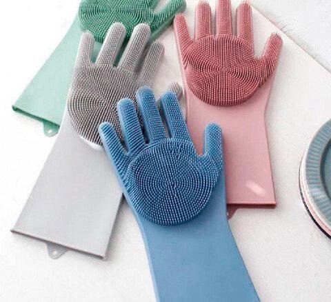 Перчатки-щетки многоцелевые силиконовые от компании Интернет-магазин VPROK_kz - фото 1