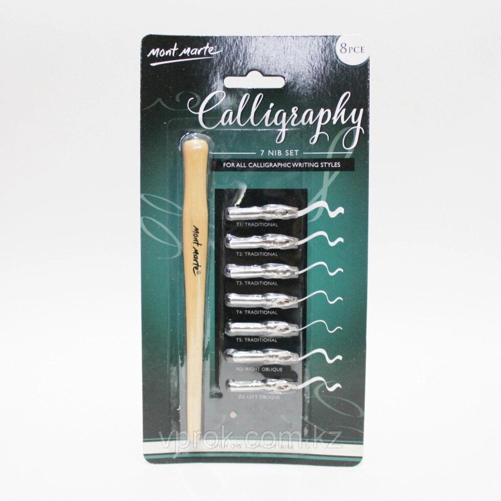 Перья для пишущих ручек каллиграфические, набор 7 шт+ручка от компании Интернет-магазин VPROK_kz - фото 1