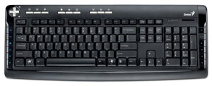 Клавиатура "Genius KB-350 Desktop Keyboard With Palm Rest, Multimedia, eng / rus / kaz, Black&Silver, USB"