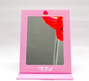 Косметическое зеркало 25*10 см, складное, розовое