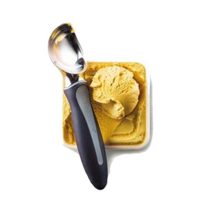 Ложка для мороженого цельная, прорезиненная ручка