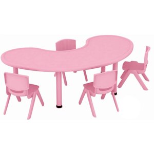 Пластиковый детский столик фигурный, розовый, Китай