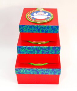 Набор подарочных коробок "Дед мороз в шаре", 16*9 см