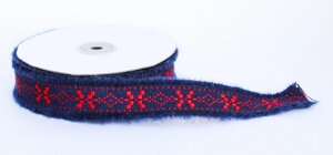 Декоративная лента для одежды с бахромой, красно-синяя