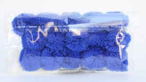 Помпоны декоративные из акриловой пряжи, 1.5 см, синие