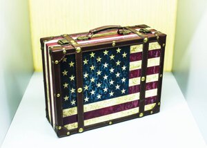 Набор из 3-х декоративных чемоданов "Флаг США", 33х12х26см