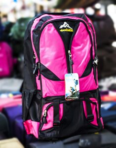 Туристический рюкзак "YANDIXILIE", (черный, с розовыми вставками)