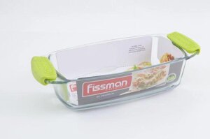6137 FISSMAN Прямоугольное блюдо для запекания 33.5x17.9x5 см / 1.6 л с силиконовыми ручками (стекло)