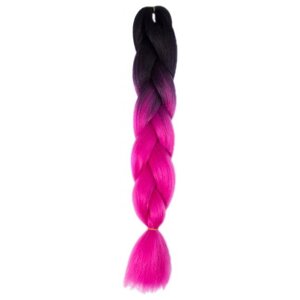 Канекалон черный-ярко фиолетовый 65 см, косы для плетения