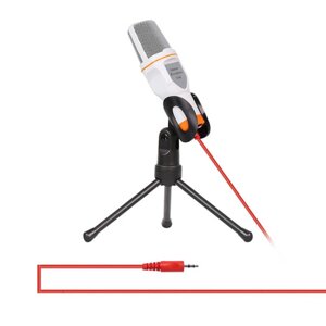Универсальный конденсаторный микрофон aux 3.5 мм jack с мини штативом