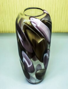 Декоративная настольная ваза (цветное стекло), 36см