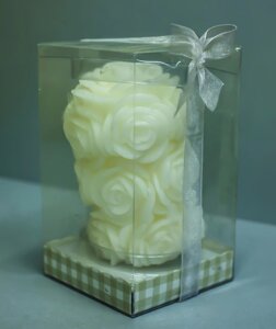 Декоративная свадебная свеча "Розы", в упаковке