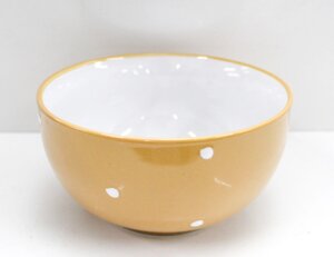 Керамическая супница, бело-бежевая, D 13 см