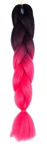 Канекалон черно-розовый 65 см, косы для плетения