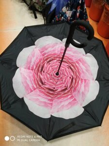 Зонт-наоборот, розовый пион