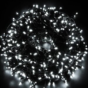LED гирлянда "Нить" - 4,3 метра (+ 2 метра провод), 300 лампочек, белый свет