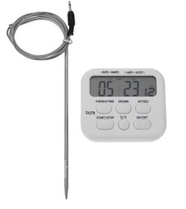 Термометр с таймером и щупом на проводе TA278, -50+300°C
