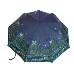 Полуавтоматический складной женский зонт Monsoon "Ночной город"