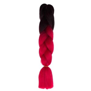 Канекалон черно-красный 65 см, косы для плетения