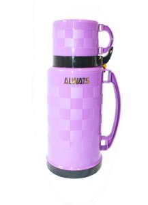 Термос со стеклянной колбой, "ALWAYS" 1,9 л, фиолетовый